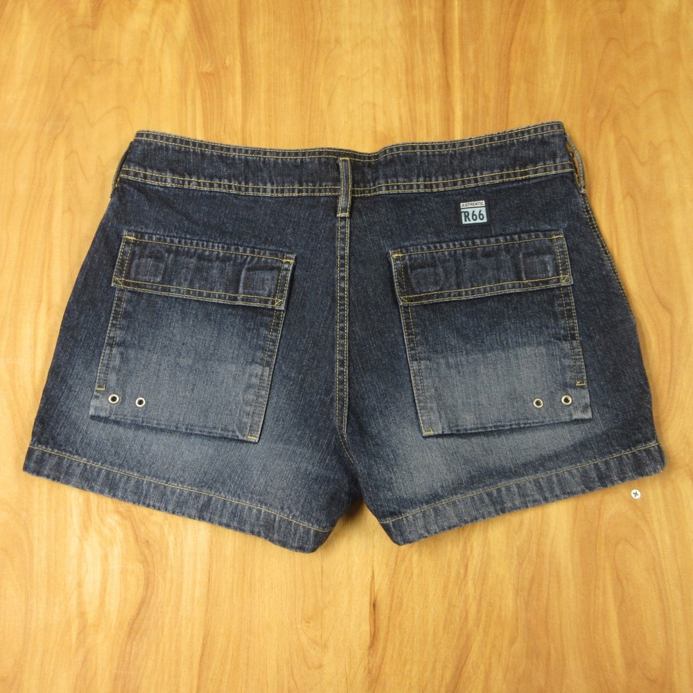 ROUTE 66 Cargo Utility Jean Shorts VINTAGE Sz 9/10 Blue Denim Jorts Y2K 90s 2000